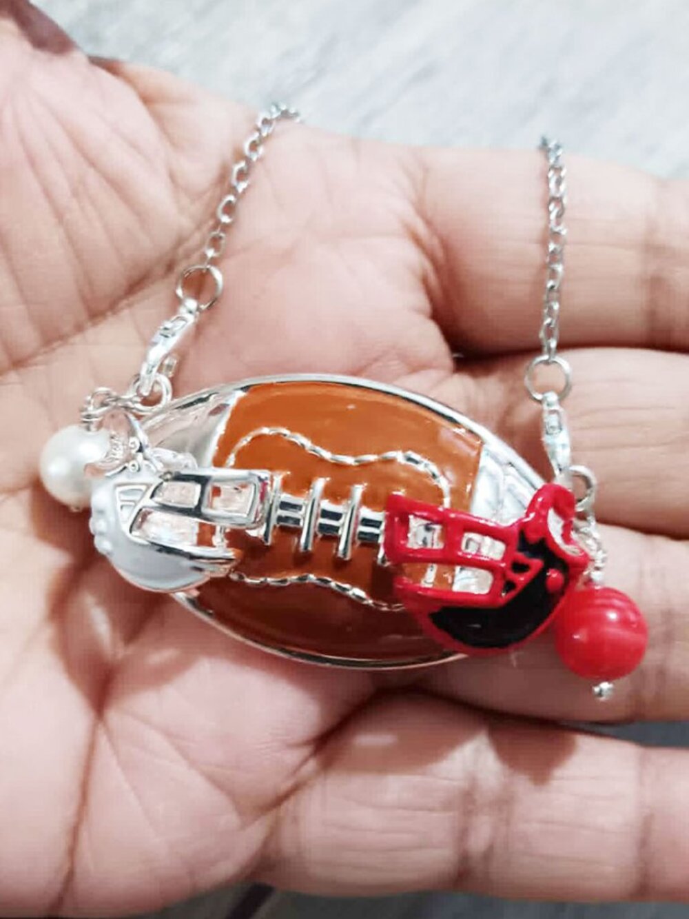 Cute Football Necklace - Picture 2 of 7